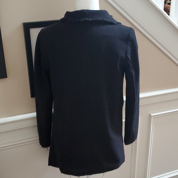 H&M Black Abstract Long Jagged Jacket Blazer - Picture 3 of 4